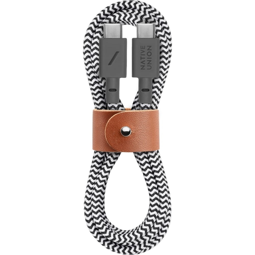 Kabel USB-C – USB-C 60W PD, Native Union Belt Cable, 1.2 m, czarno-biały