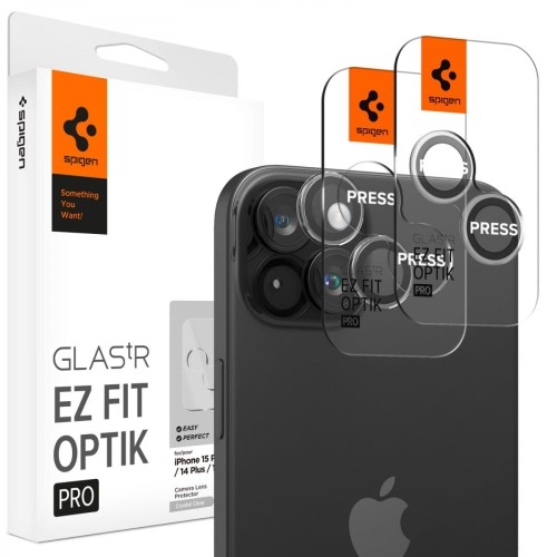 Image of Szkło na aparat Spigen Glas.tR Ez Fit Optik Pro 2-Pack do iPhone 15/15 Plus/14/14 Plus, przezroczyste