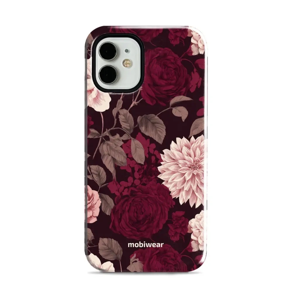 Etui ochronne do iPhone 12 mini, Mobiwear Elite Pro, wino i dalie