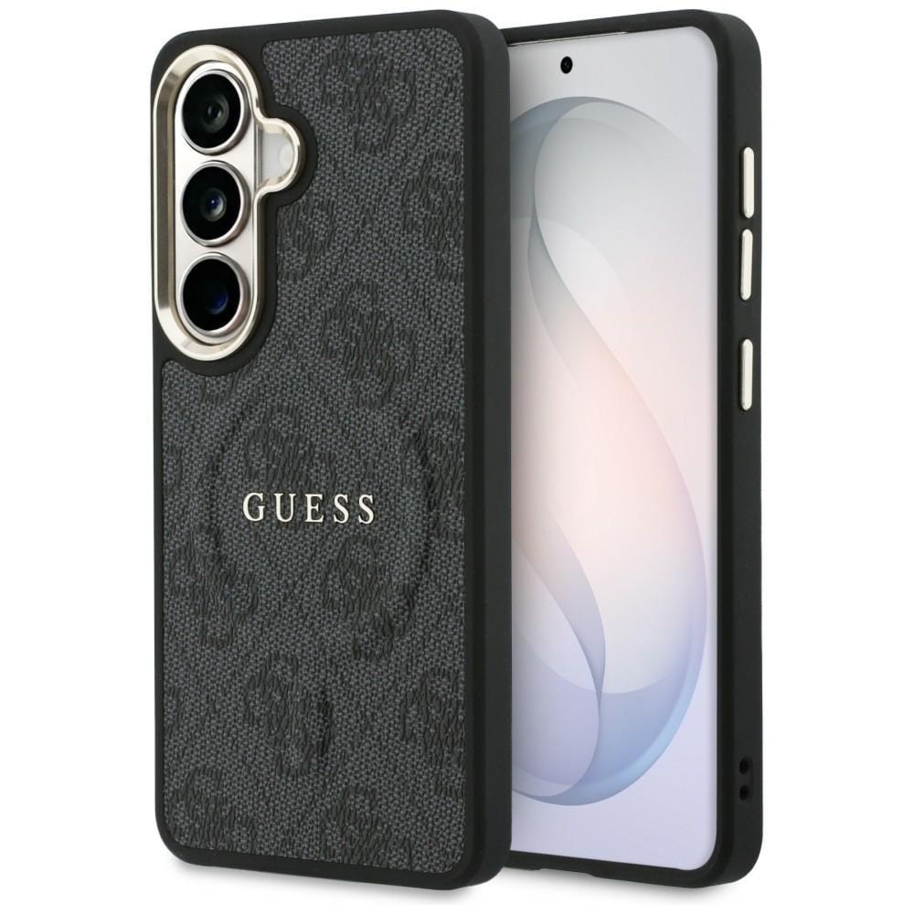 Etui Guess Hardcase Leather Logo MagSafe do Galaxy S26, czarne Classic Logo Guess