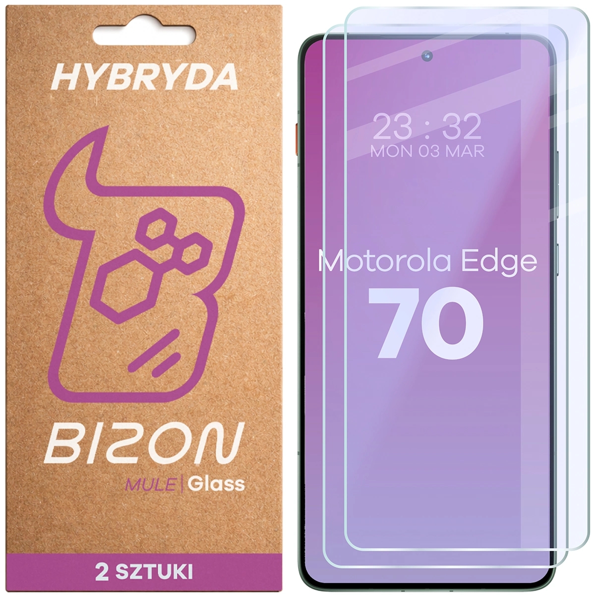 Elastyczne szkło hybrydowe Bizon Hybrid Mule Duo do Motorola Edge 70, 2 sztuki