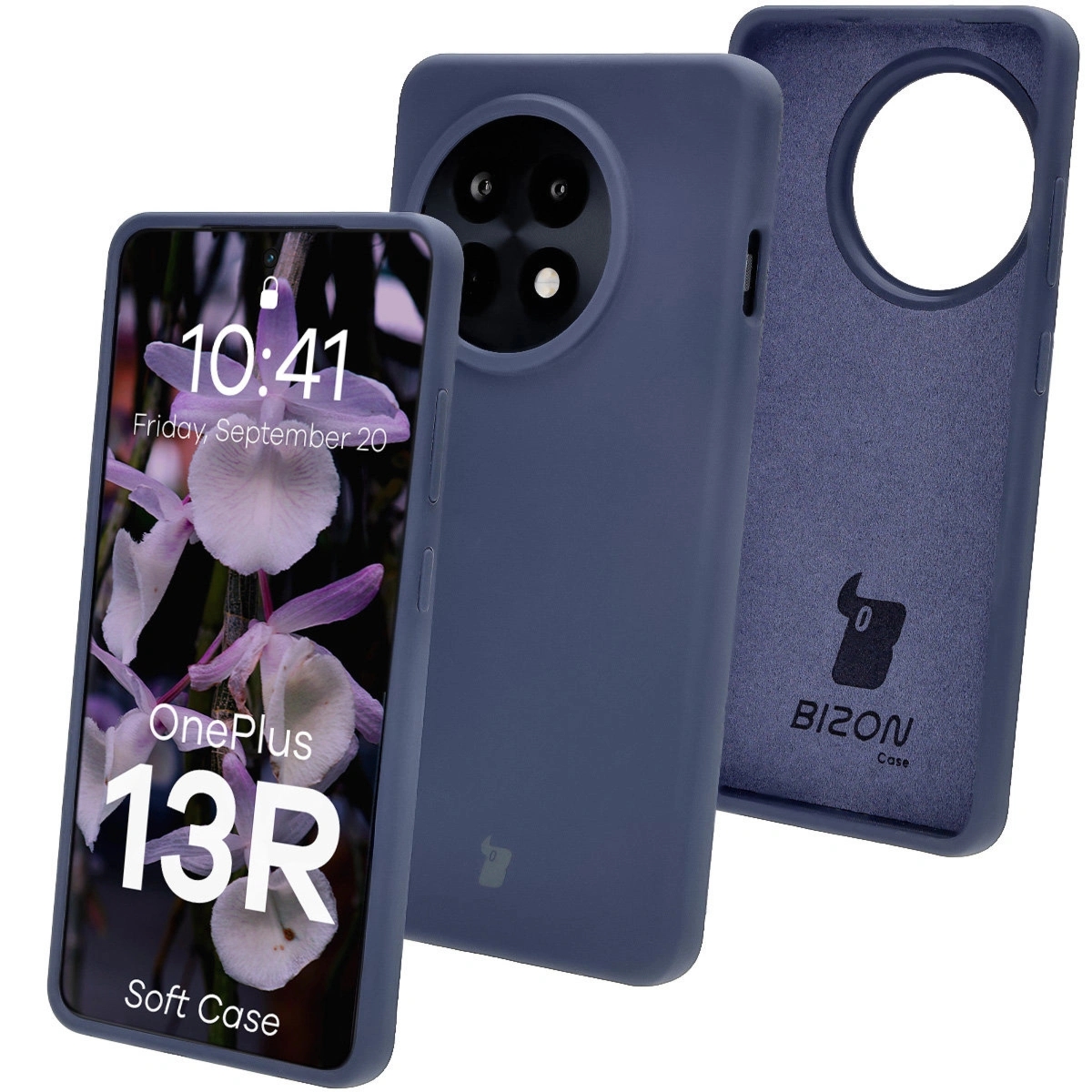Silikonowe etui Bizon Soft Case do OnePlus 13R, ciemnoniebieskie
