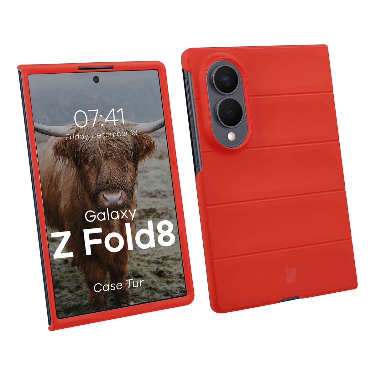 Pancerne etui Bizon Case Tur do Galaxy Z Fold8, czerwone