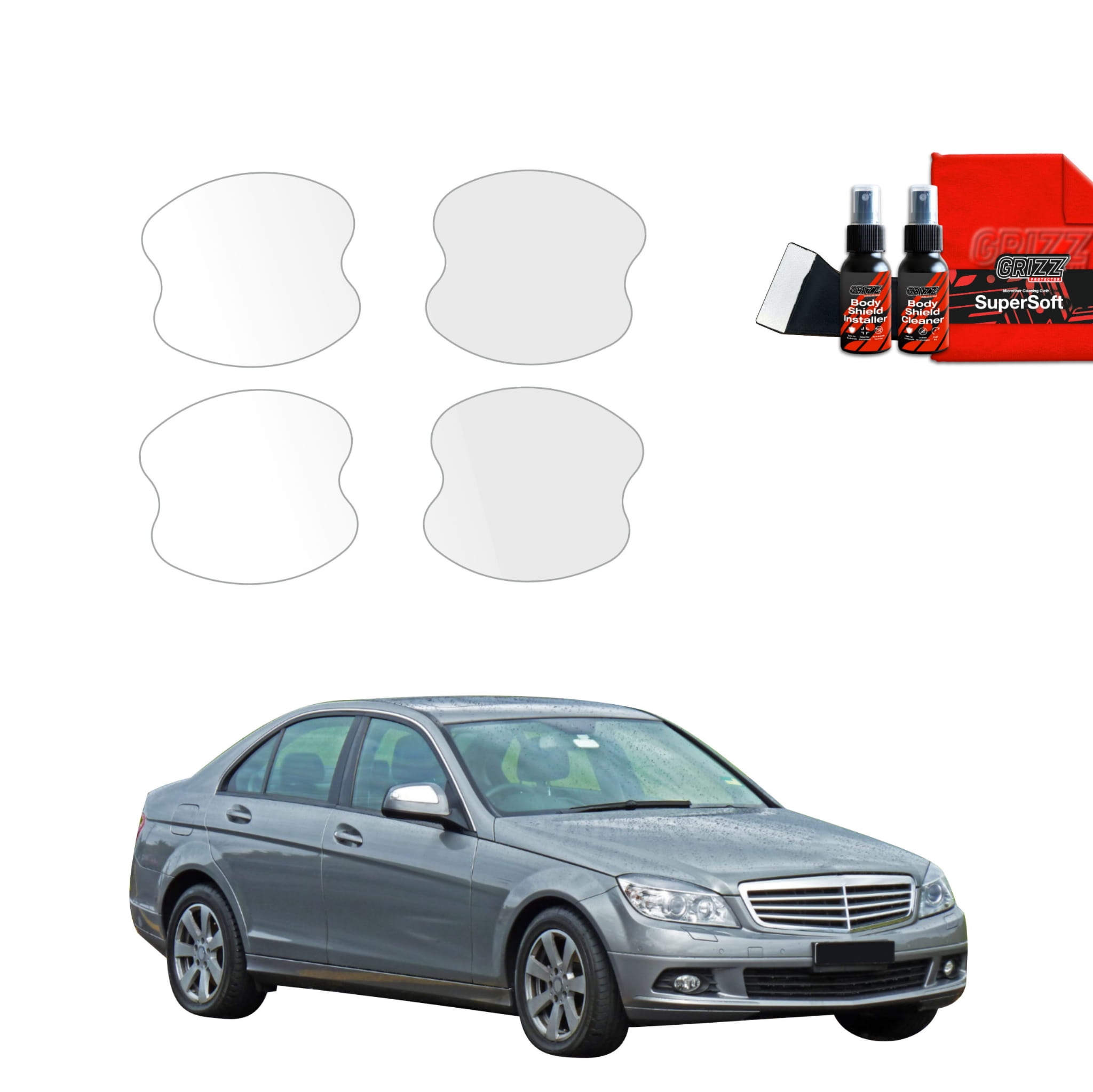 4w1 Folia ochronna pod klamki Grizz Protector do Mercedes Benz C Klasa W204 Sedan (2007-2011)