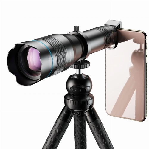 Image of Obiektyw teleskopowy / mobilny teleobiektyw Apexel do smartfona 60X + rozkładany statyw tripod