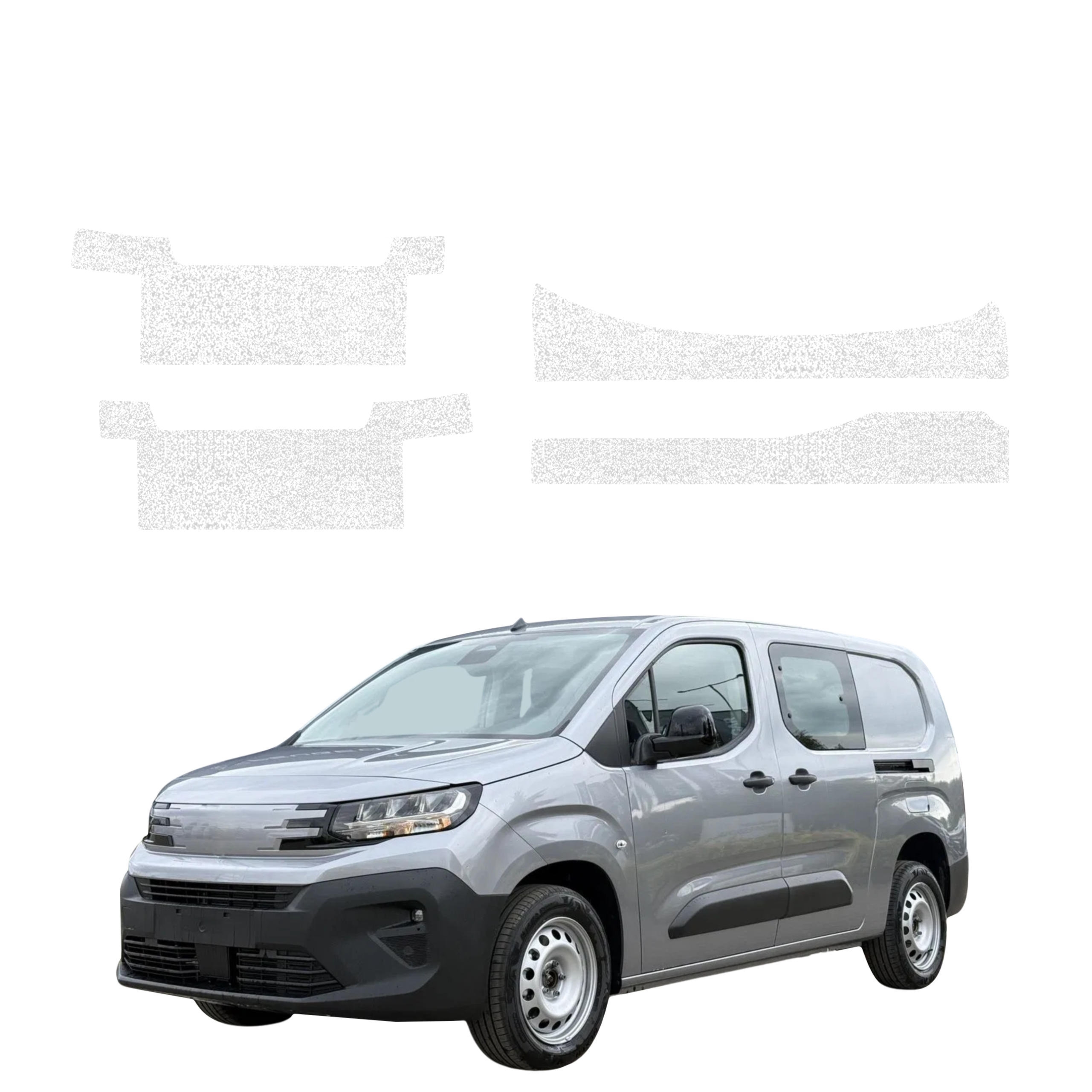 4w1 Biała powłoka techniczna Grizz Protector na progi z wcięciami Peugeot Partner (2018-2026)