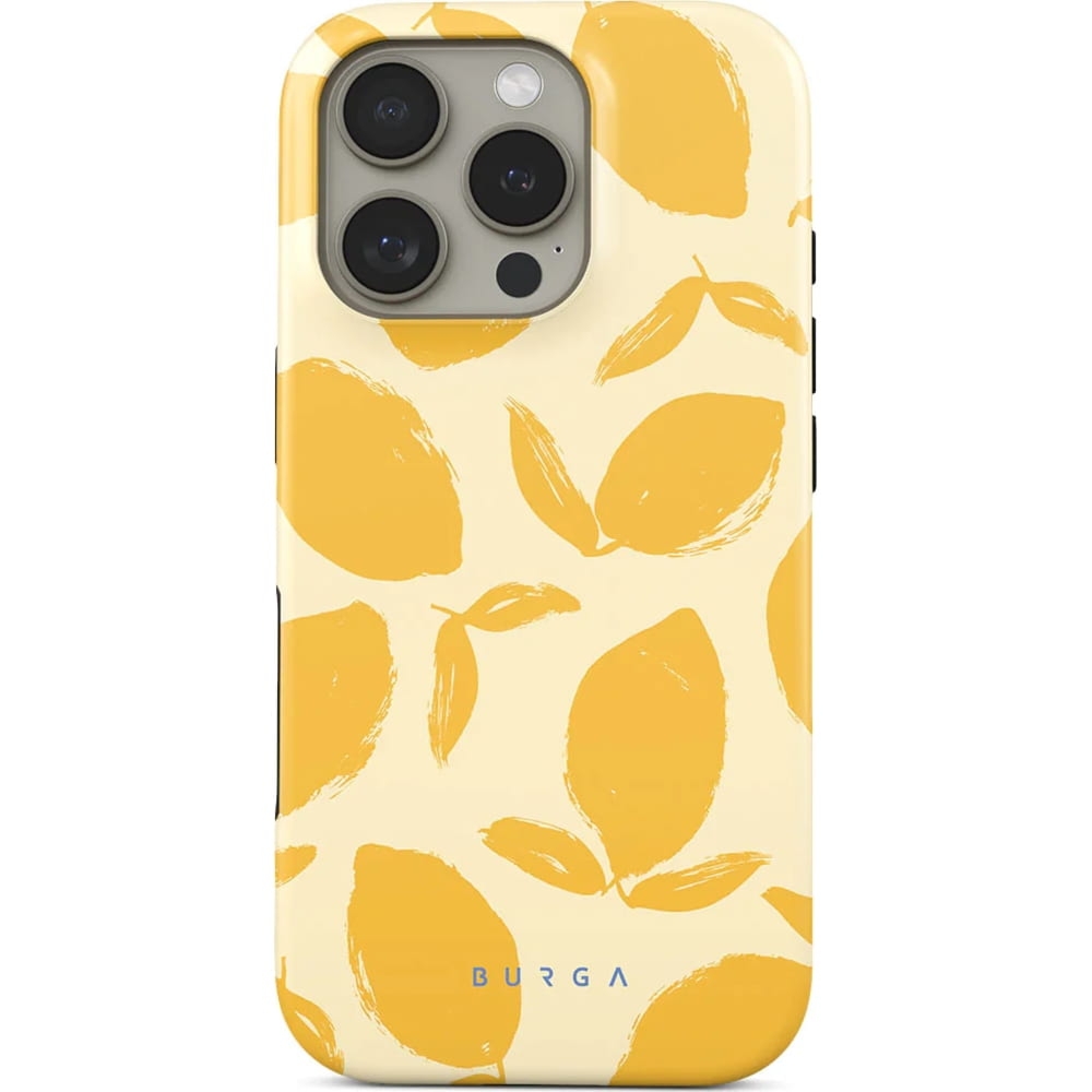 Etui Burga Lemon Tart Tough Magnetic do iPhone 16 Pro Max, żółte z cytrynowym wzorem