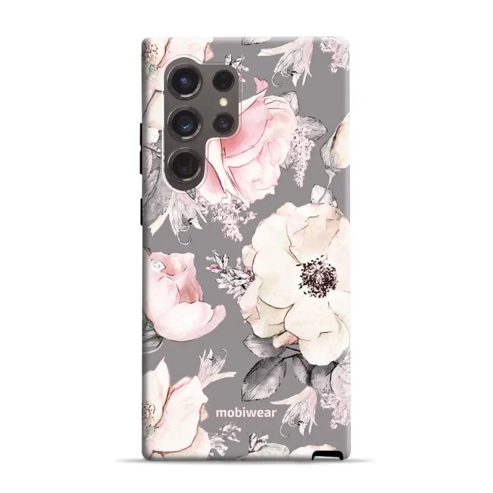 Etui ochronne do Galaxy S24 Ultra, Mobiwear Elite Pro, różowo-kwieciste