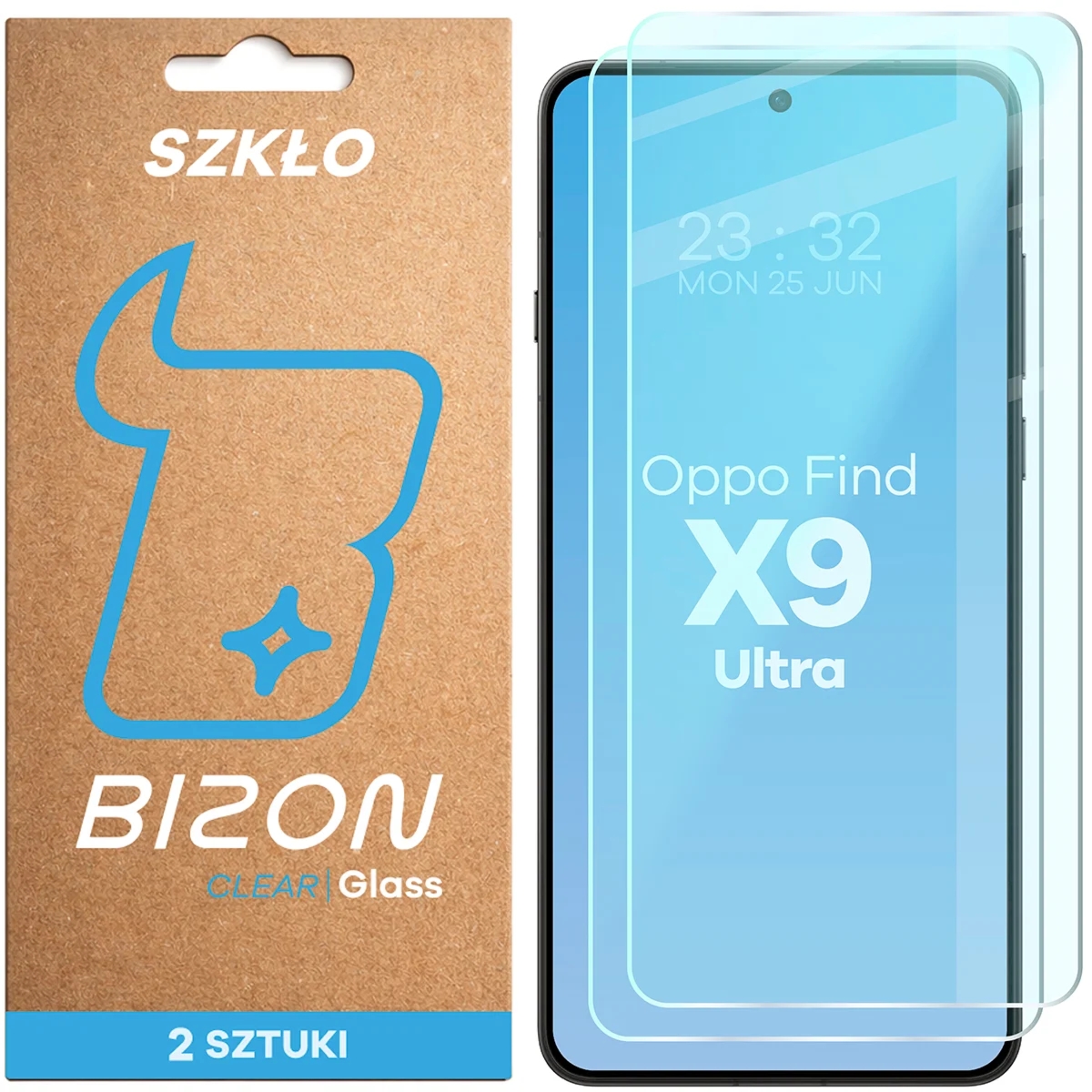 Szkło hartowane Bizon Glass Clear Duo do Oppo Find X9 Ultra, 2 sztuki