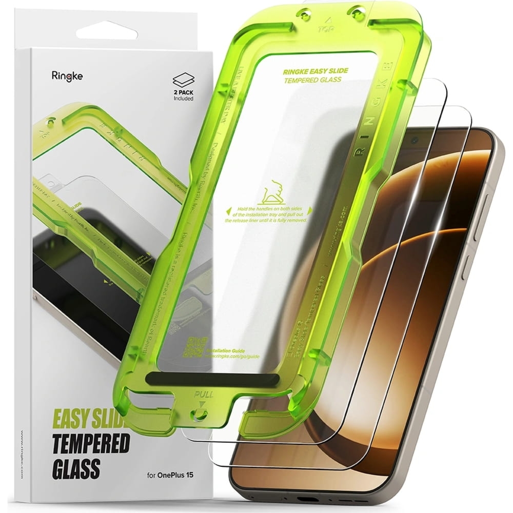 Szkło hartowane na ekran z aplikatorem Ringke Easy Slide 2-Pack do OnePlus 15, 2 sztuki