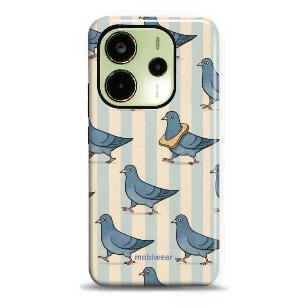 Etui ochronne do Xiaomi Redmi Note 14 4G, Mobiwear Elite Pro, błękitne gołębie