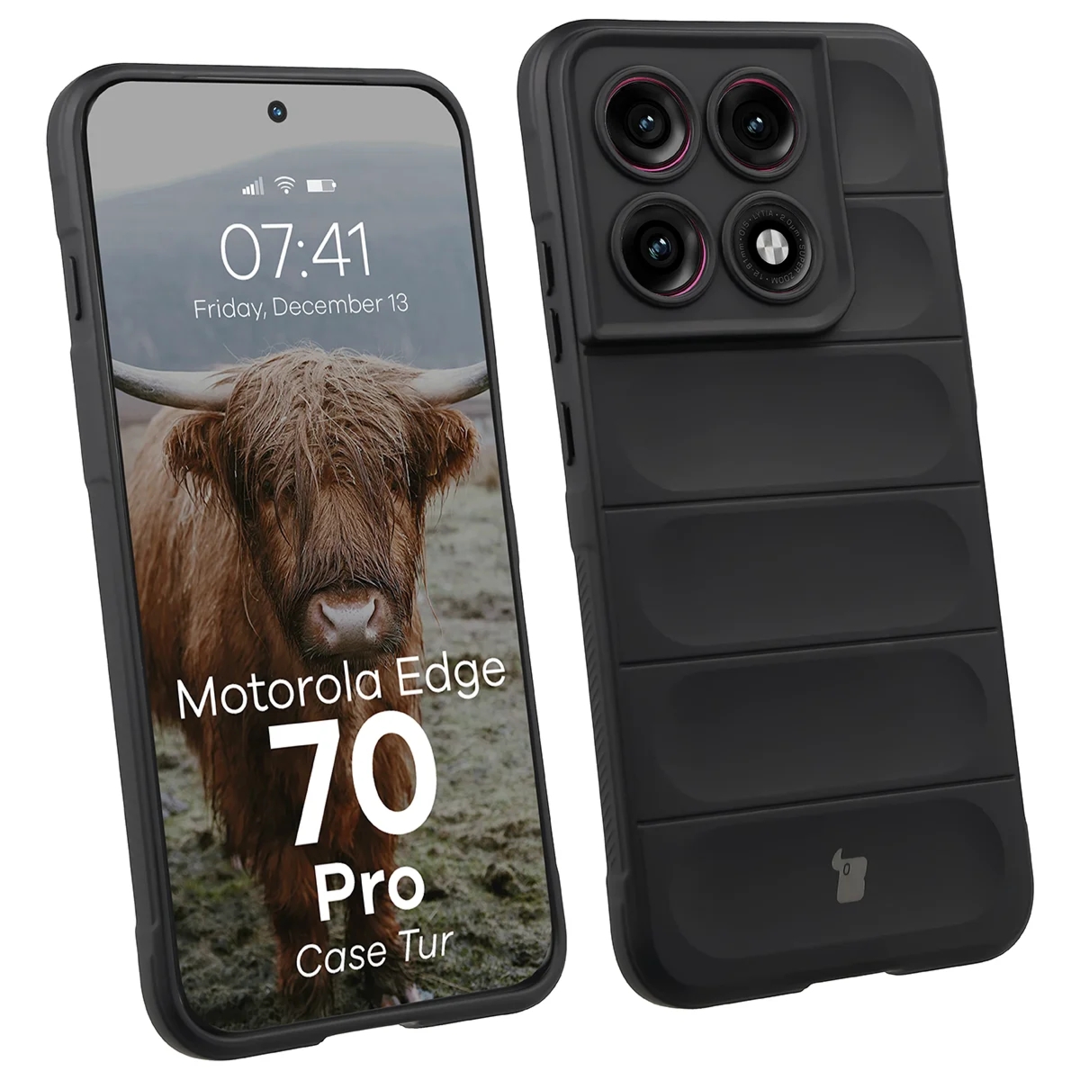 Pancerne etui Bizon Case Tur do Motorola Edge 70 Pro, czarne