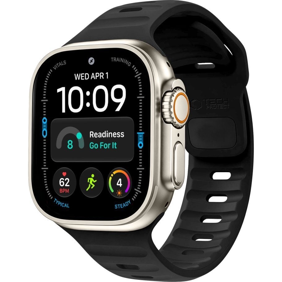 Pasek Tech-Protect Silicone Line, Apple Watch 49/46/45/44 mm, czarny