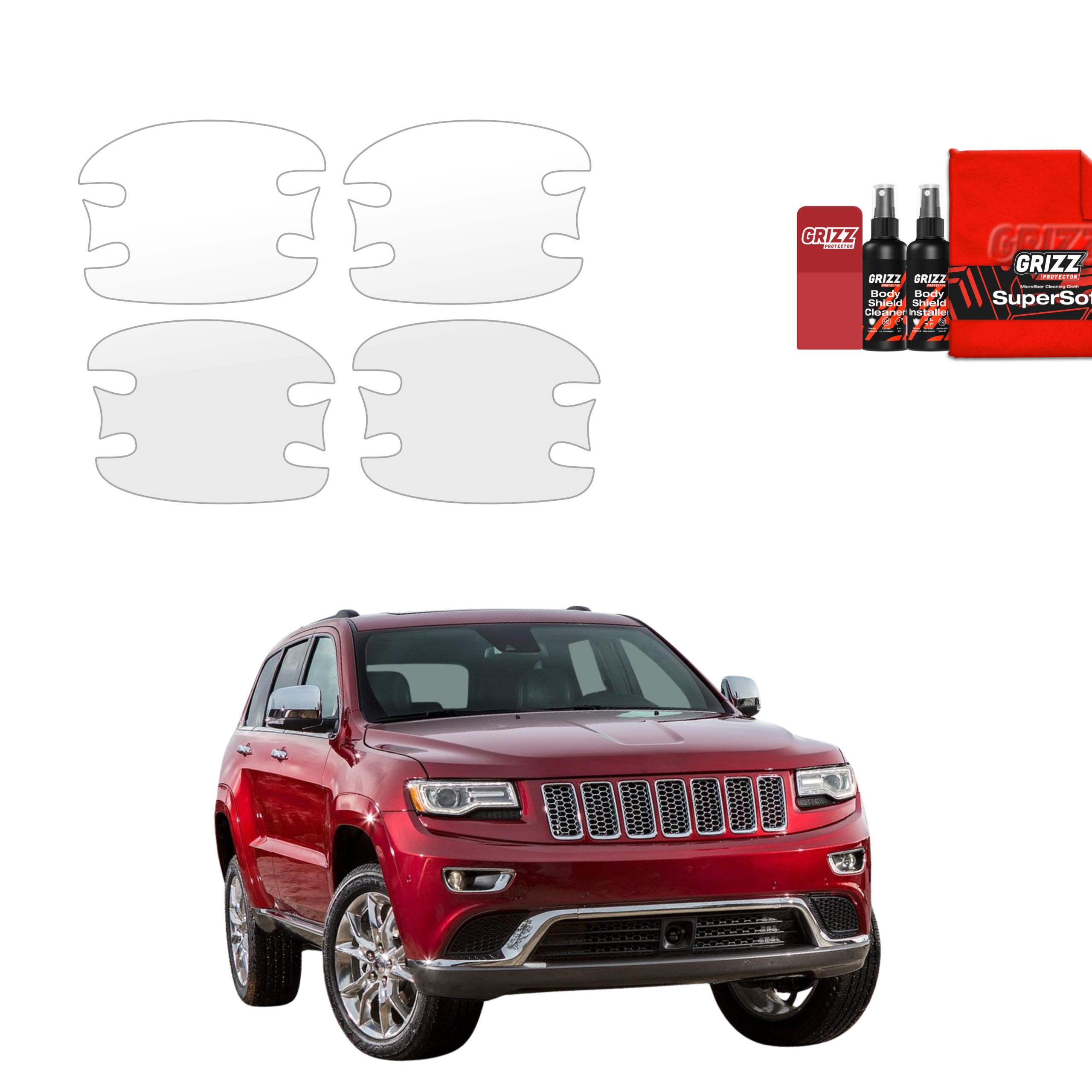 4w1 Bezbarwna folia ochronna Grizz Protector pod klamki Jeep Grand Cherokee 4 (2010-2021)