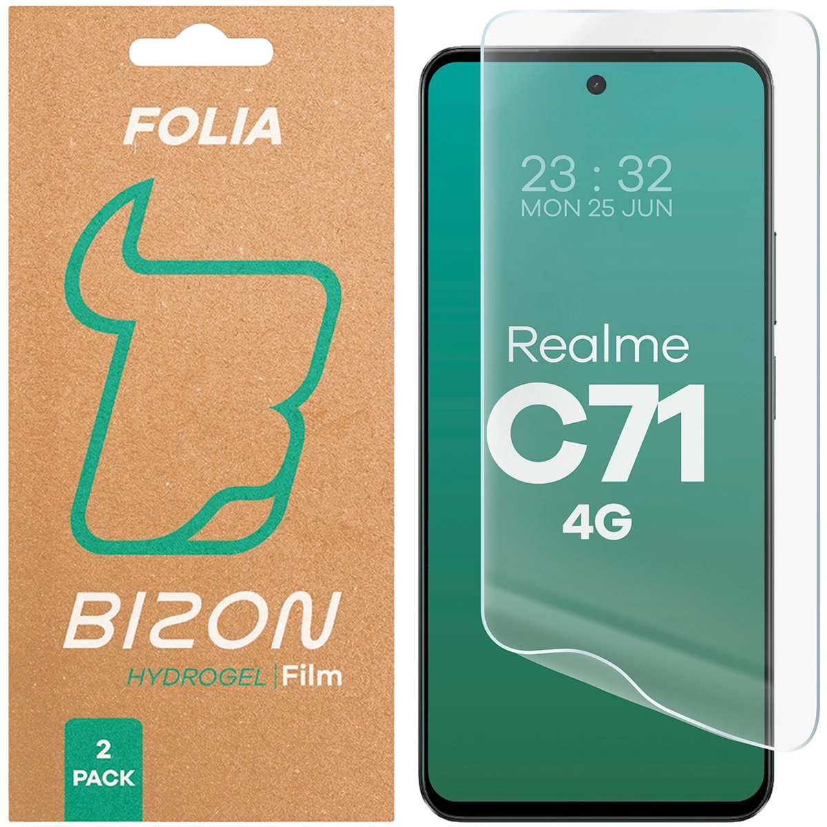 Folia hydrożelowa na ekran Bizon Film Hydrogel Front Duo do Realme C71 4G, 2 sztuki