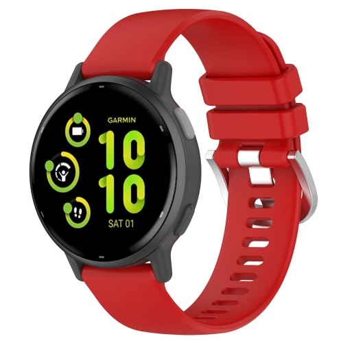 Image of Pasek Bizon Strap Watch Silicone Pro do Garmin Vivoactive 5, czerwony