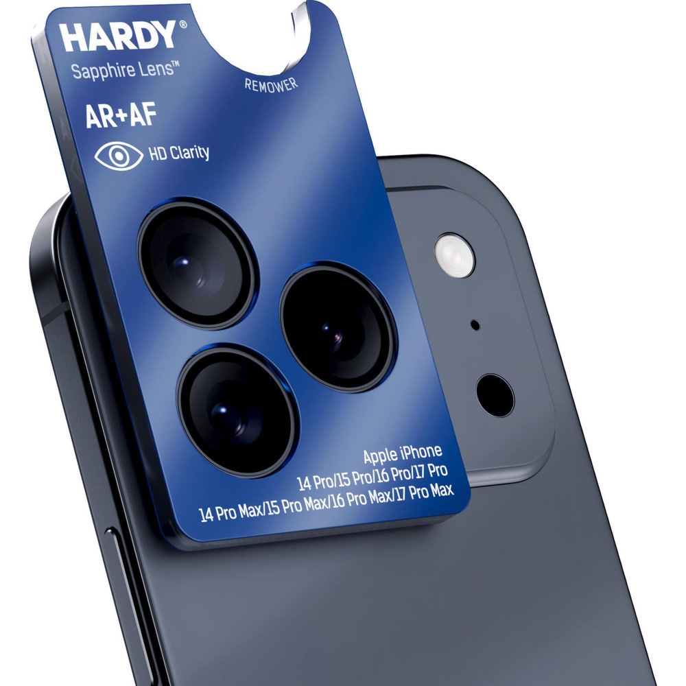 Szkło szafirowe na aparat z aplikatorem 3mk Hardy Sapphire Lens do iPhone 17 Pro Max – 14 Pro, czarne