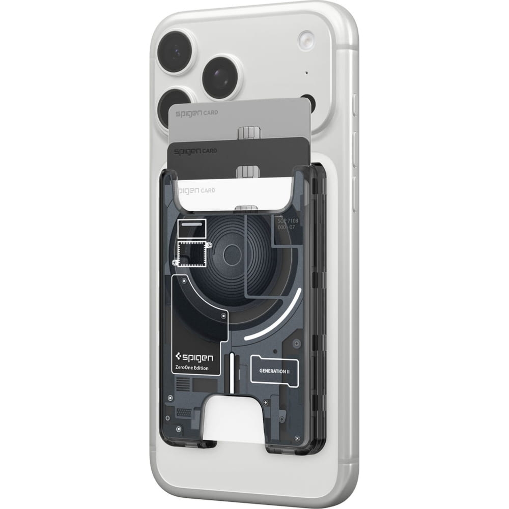 Portfel na karty Spigen Ultra Hybrid Wallet do MagSafe, przydymiony-szary (Zero One)