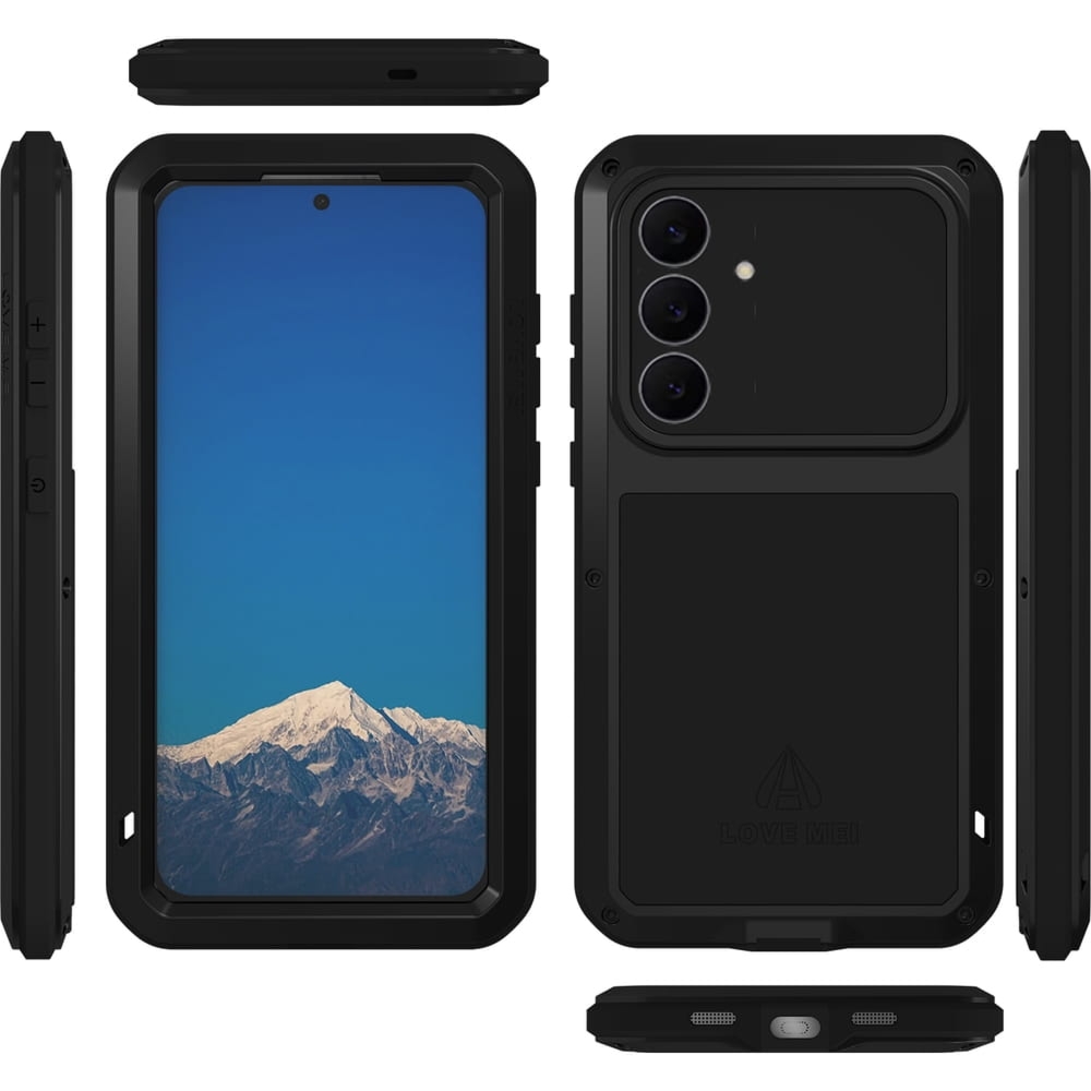 OUTLET: Etui pancerne + szkło LOVE MEI Powerful do Galaxy S25 FE, czarne