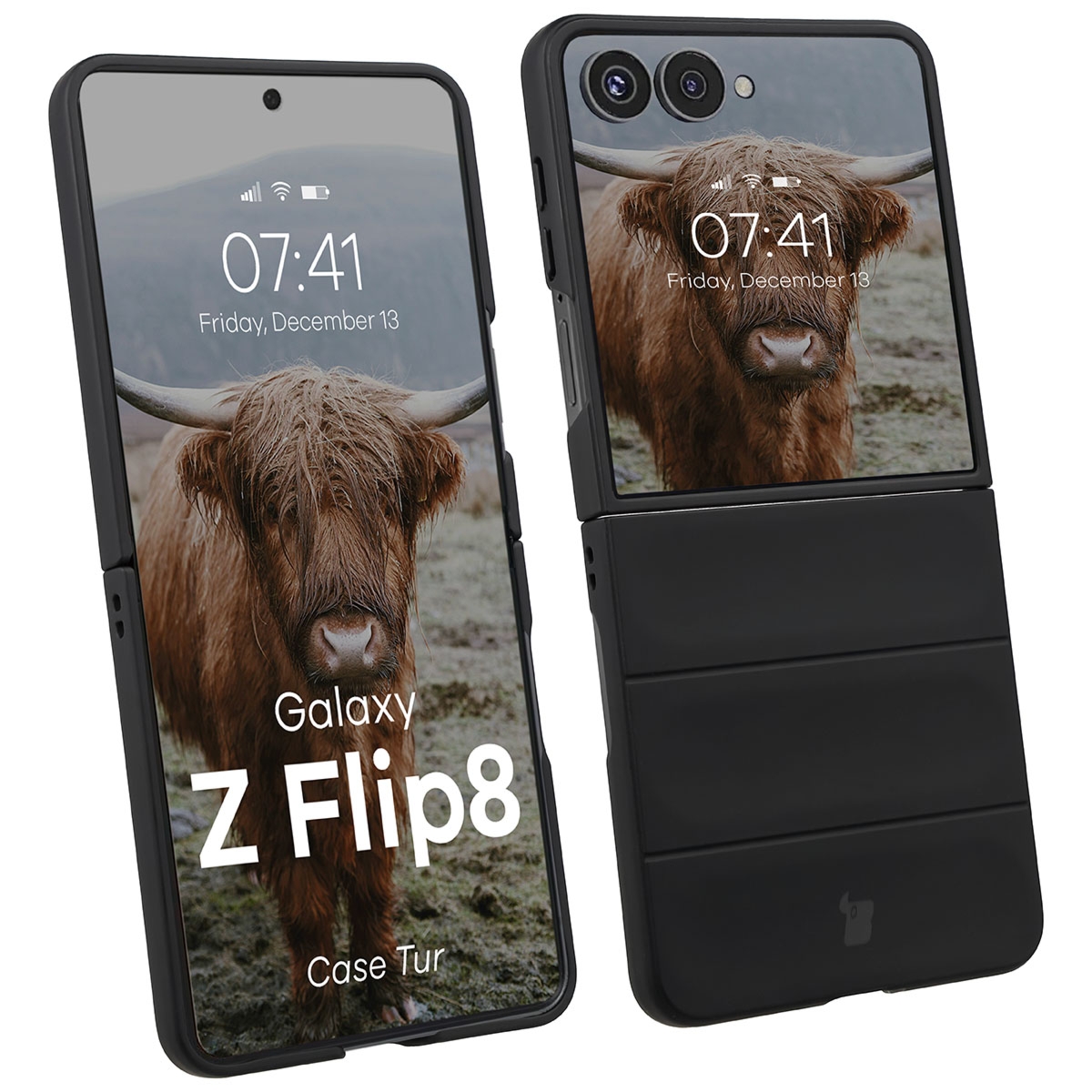 Pancerne etui Bizon Case Tur do Galaxy Z Flip8, czarne
