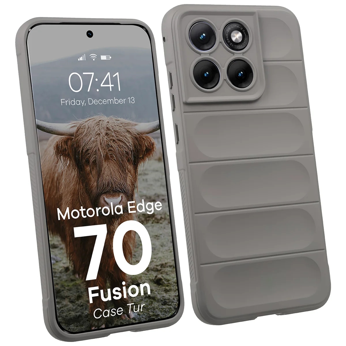 Pancerne etui Bizon Case Tur do Motorola Edge 70 Fusion, jasnoszare