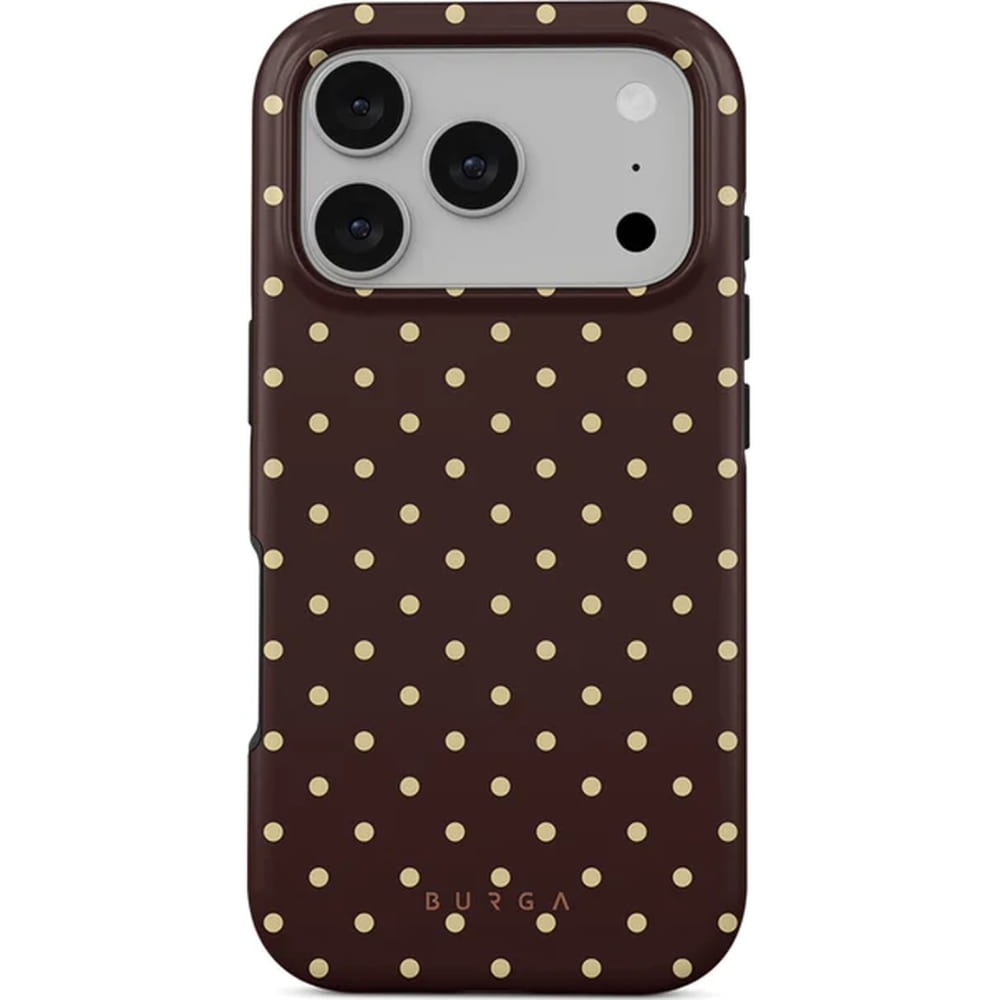 Etui Burga Sorry Busy Tough Magnetic do iPhone 17 Pro, brązowe w kropki