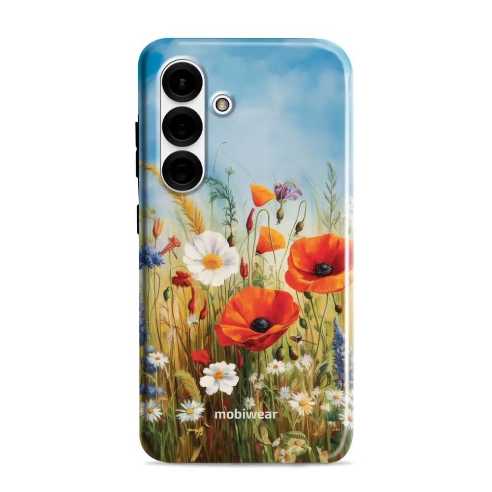 Etui ochronne do Galaxy S25, Mobiwear Elite Pro, łąkowe kwiaty