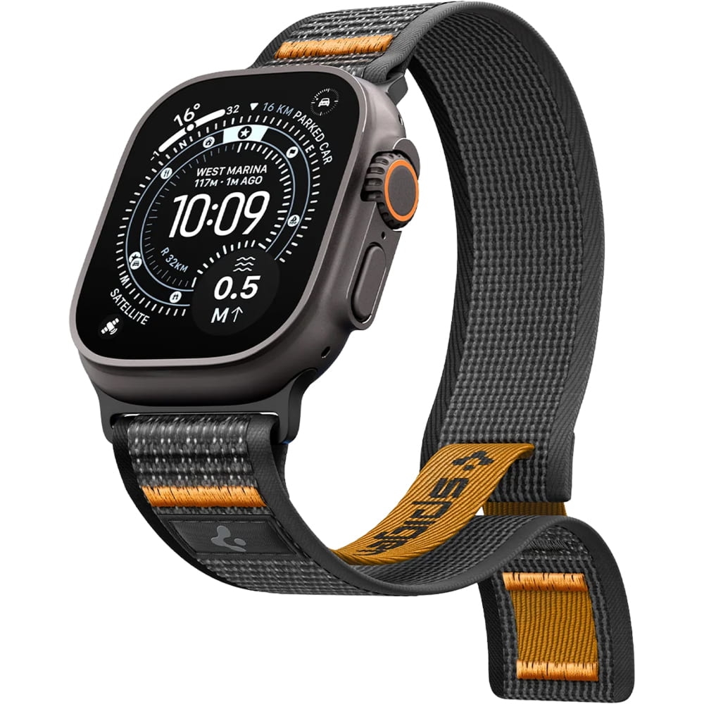 Pasek Spigen Athlex Air 2 do Apple Watch 49/46/45/44 mm, czarno-pomarańczowy