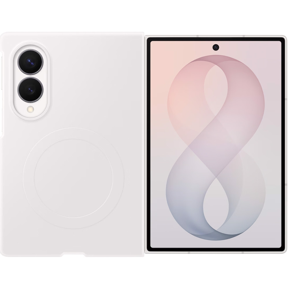 Etui + 2x folia antyrefleksyjna Samsung Silicone Magnet Case do Galaxy Z Fold8, do MagSafe, białe