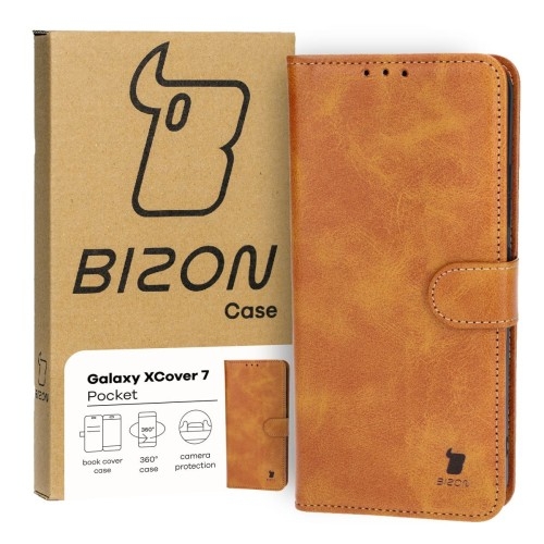 Image of Etui Bizon Case Pocket do Galaxy XCover 7, brązowe