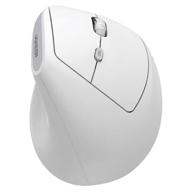 Ergonomiczna mysz bezprzewodowa, Ugreen M371, Bluetooth / 2.4 GHz USB, biała