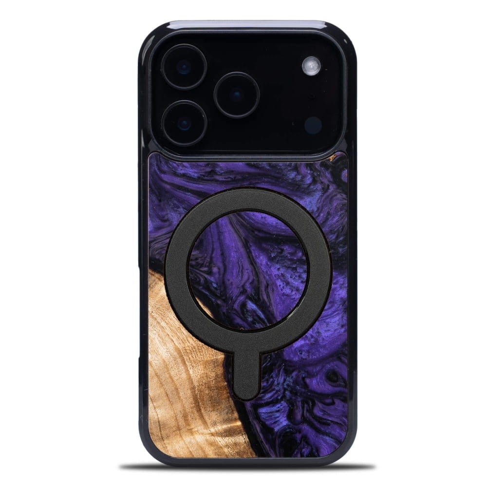 Drewniane etui do iPhone 17 Pro, Bewood Unique Violet do MagSafe
