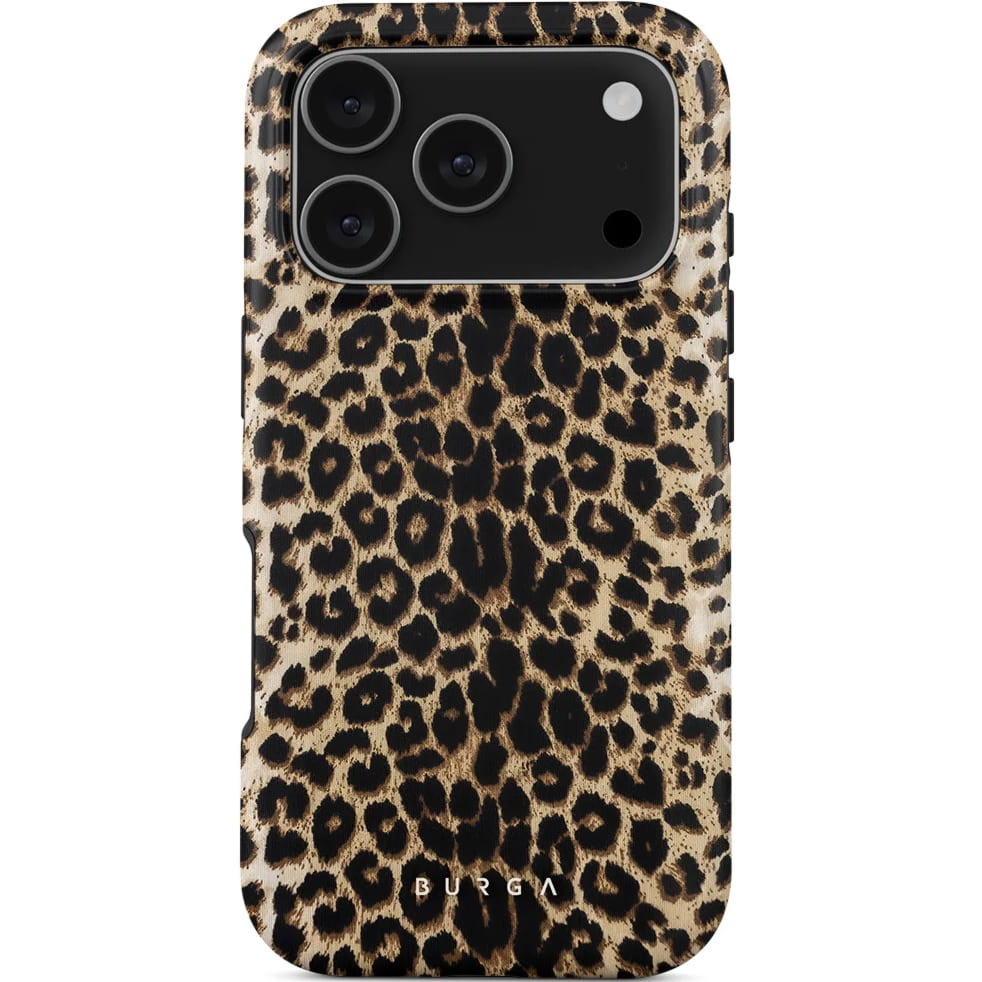 Etui Burga Player Tough Magnetic do iPhone 17 Pro, brązowe z panterką