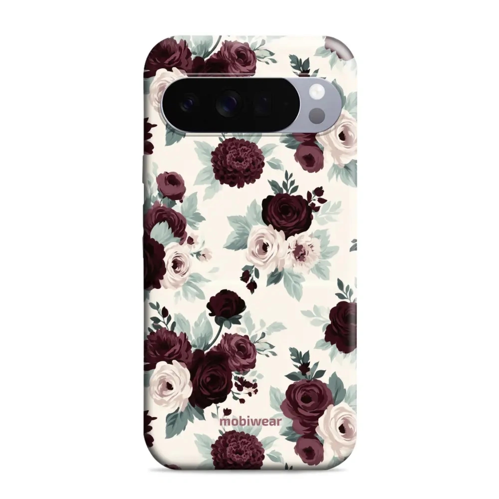 Etui ochronne do Google Pixel 10 Pro XL, Mobiwear Elite Pro, róże z szałwią na kremie