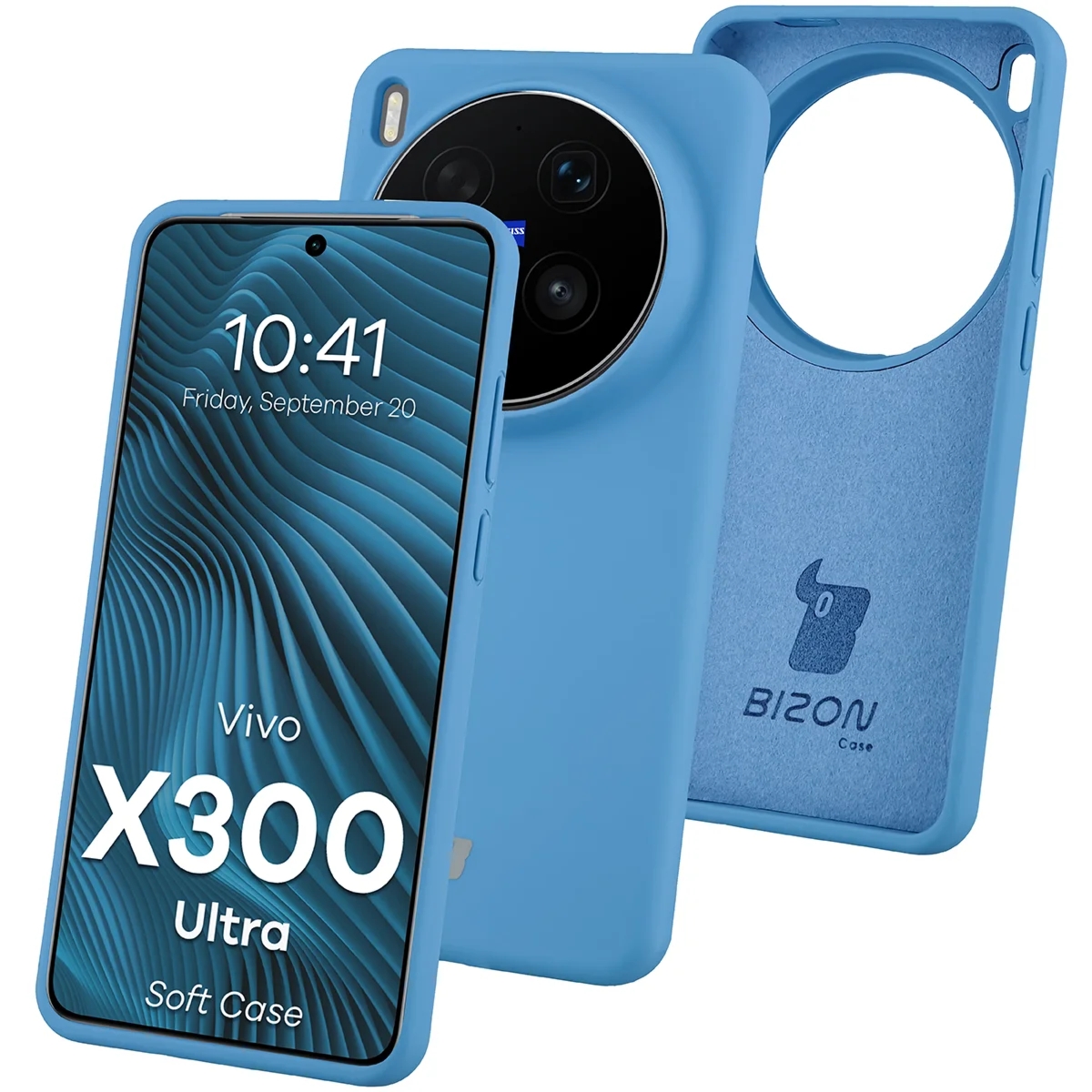 Silikonowe etui Bizon Soft Case do Vivo X300 Ultra, niebieskie