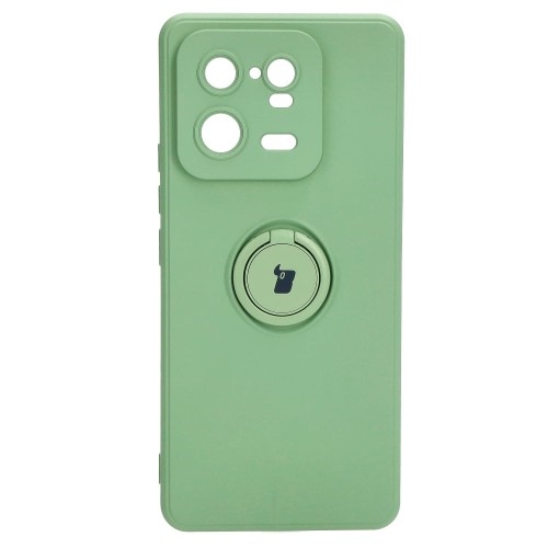 Image of Etui Bizon Case Silicone Ring Sq do Xiaomi 13 Pro, jasnozielone