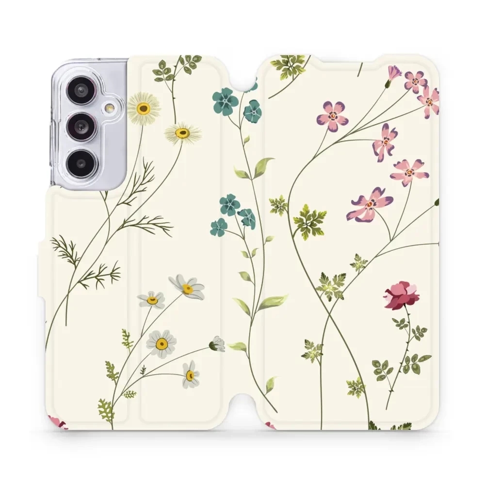 Etui z klapką do Galaxy A55 5G, Mobiwear Book, polne kwiaty