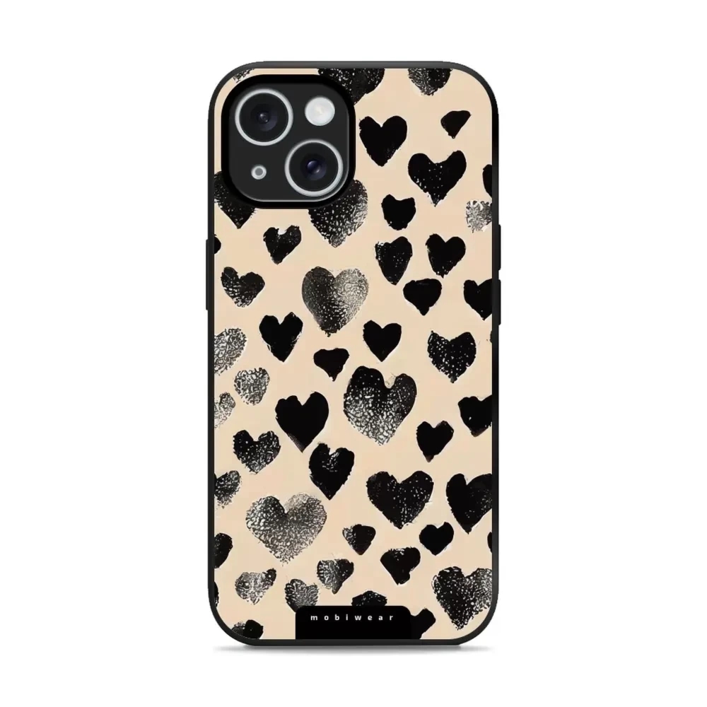 Etui ochronne do iPhone 15, Mobiwear Glossy Case, beżowa miłość