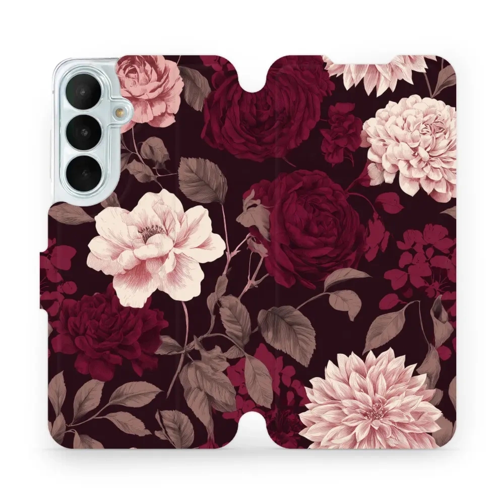 Etui z klapką do Galaxy S26 FE, Mobiwear Book, wino i dalie