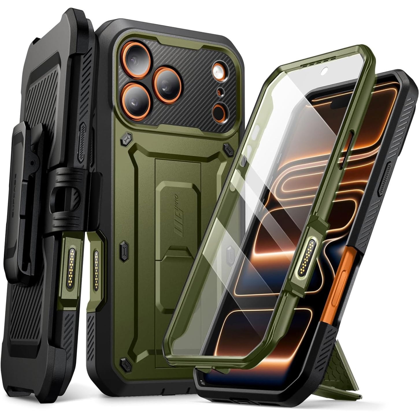 Etui pancerne Supcase UB Pro SP (CC) do iPhone 17 Pro, czarno-zielone
