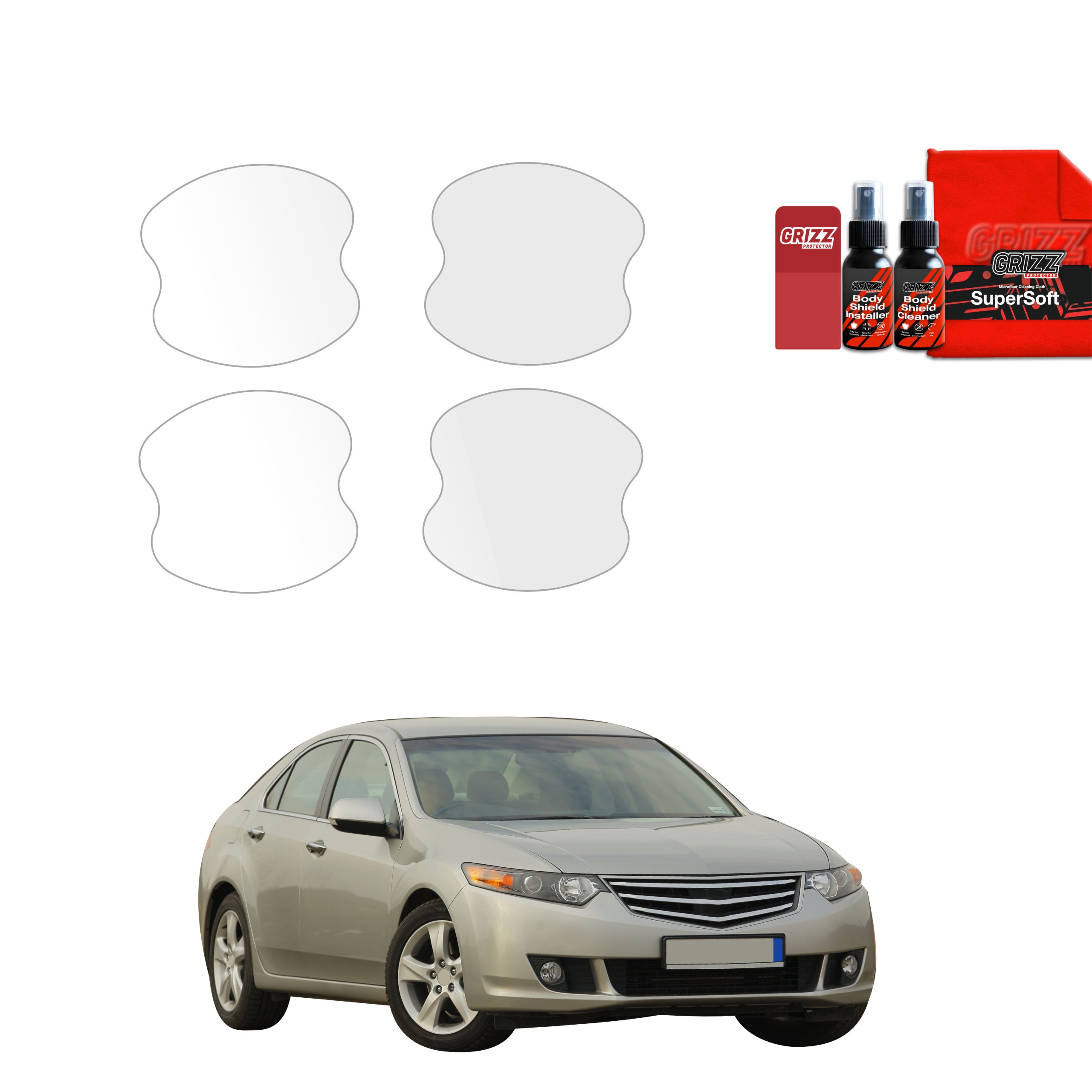 4w1 Bezbarwna folia ochronna Grizz Protector pod klamki Honda Accord Sedan 5D (2021-2026)