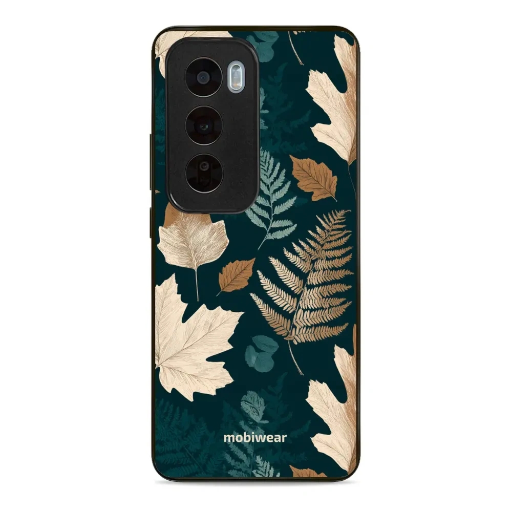 Etui ochronne do OPPO Reno12 Pro, Mobiwear Glossy Case, zielnik z liści i paproci