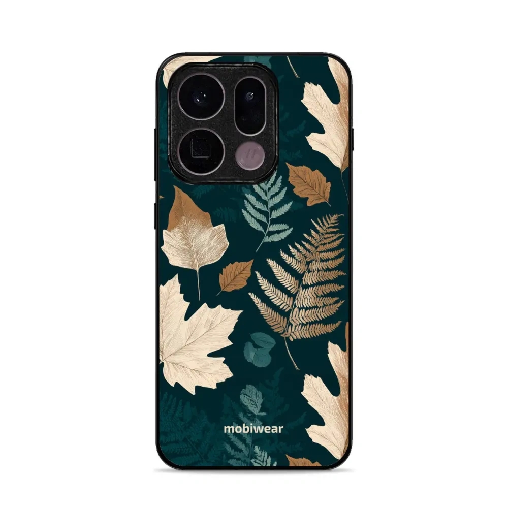 Etui ochronne do OPPO Find X9, Mobiwear Glossy Case, zielnik z liści i paproci