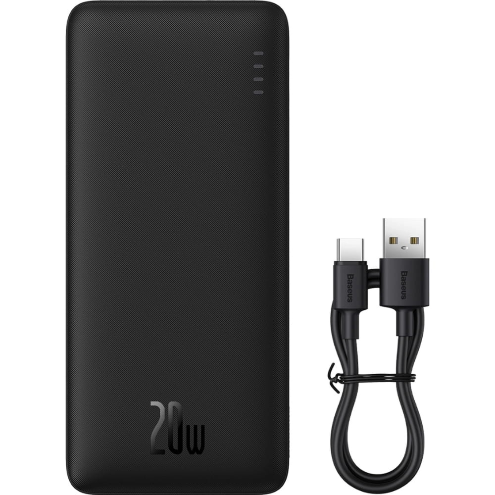 Powerbank Baseus Airpow 20000mAh PD 20W + kabel USB-A / USB-C, czarny