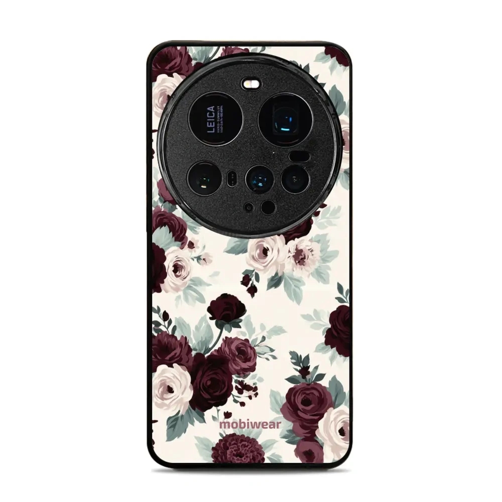 Etui ochronne do Xiaomi 15 Ultra, Mobiwear Glossy Case, róże z szałwią na kremie