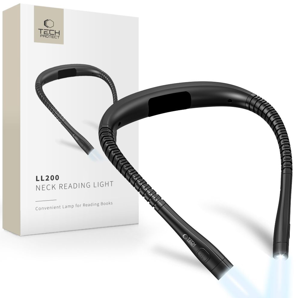 Lampka do czytania na szyję Tech-Protect LL 200 Neck Reading Light, czarna