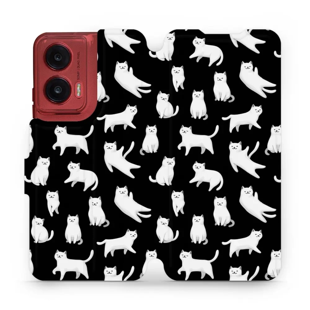 Etui z klapką do Motorola Moto G35 5G, Mobiwear Book, kotki luna