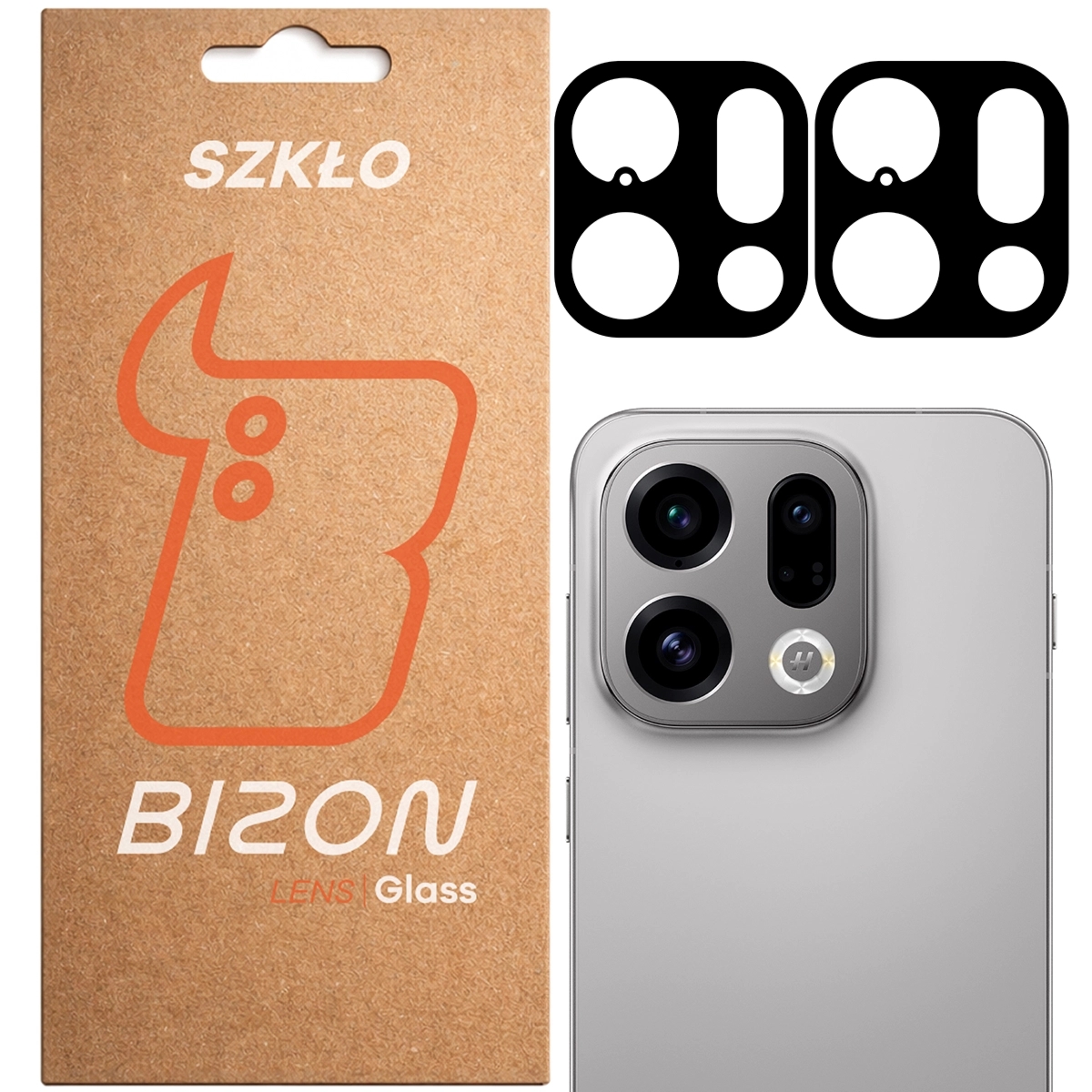 Szkło na aparat Bizon Glass Lens do Oppo Find X9, 2 sztuki
