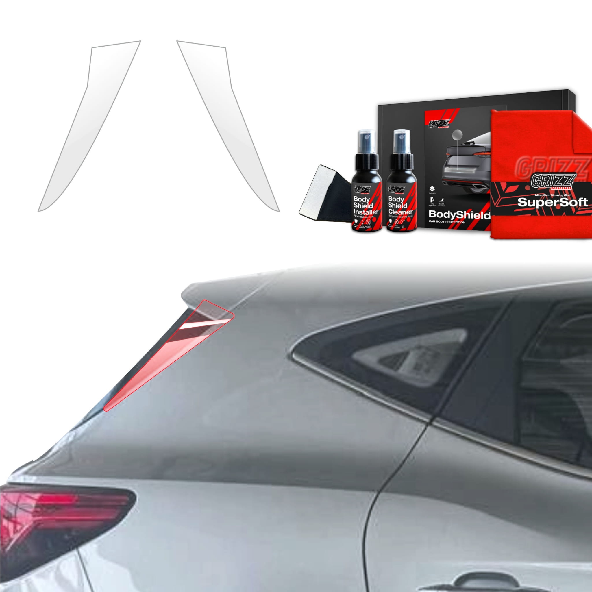 2w1 Folia ochronna na słupki Grizz Protector do MG ZS Classic (2019-2025)
