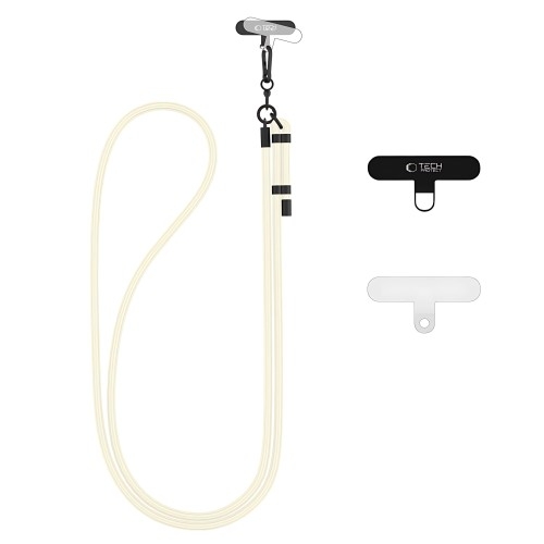 Image of Uniwersalna smycz do telefonu, sznurek C1S Rope Crossbody Strap Tech Protect, kremowa